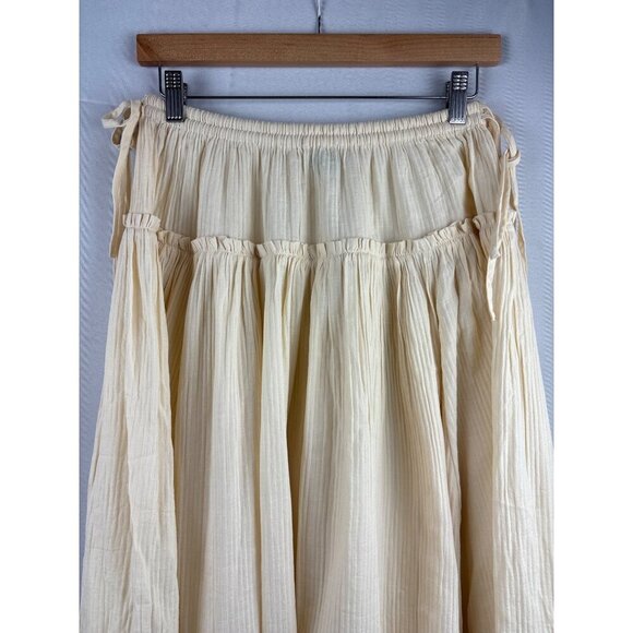 J.Crew Womens Tiered Skirt Size S Cream 100% Cotton Made In India - Picture 1 of 6
